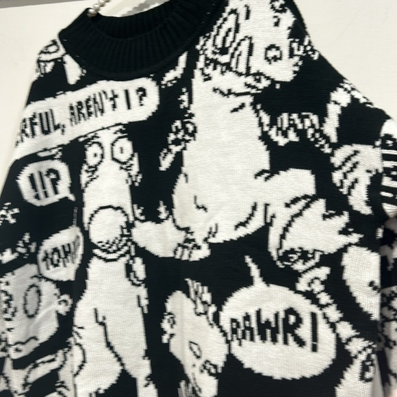 Dolls Kill Rugrats thinking too much knit nostalgia graphic sweater medium/large - Picture 4 of 6